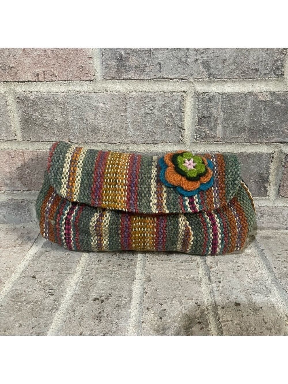 Multicolor Striped Women's Clutch